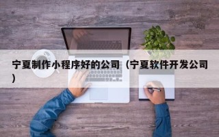 鹤壁宁夏制作小程序好的公司（宁夏软件开发公司）